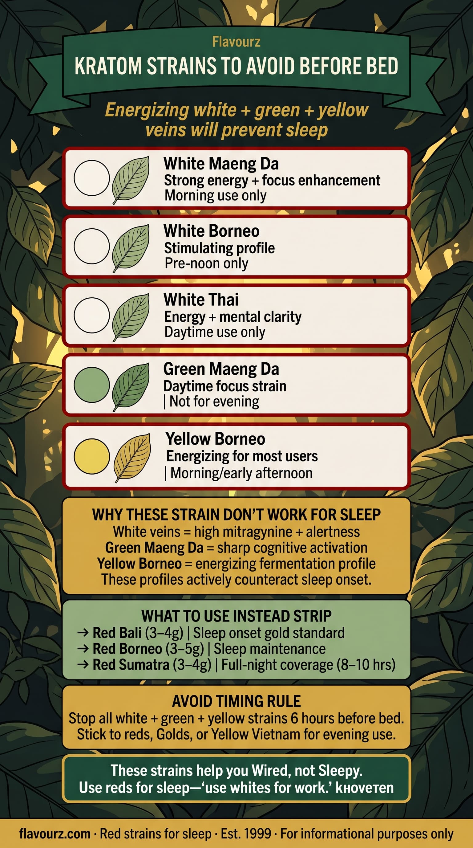 infographic for Strains to Avoid Before Bed